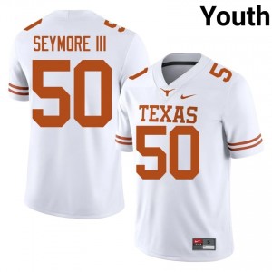 Longhorns Laurence Seymore III #50 White Jersey | Premium Stitched NCAA Football Youth Apparel 32055363