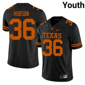 Durable Nick Hudson #36 Texas Horns Black Jersey | Youth University Football Swen Fan Gear 42175392