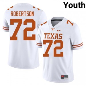#72 Nicolas Robertson Texas Horns White Jersey | Alumni Stitched Youth Player Football Gear 42018646