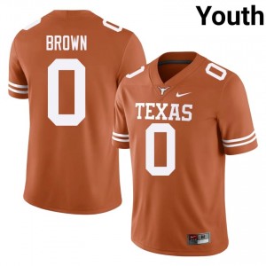 Raleek Brown #0 Texas Jersey | Pro-Grade Orange College Football Youth Embroidery 24056248