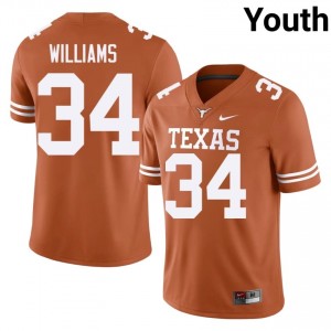 Durable Ricky Williams #34 Texas Orange Jersey | Youth University Football Embroidery Fan Gear 44681595