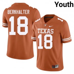 Sterling Berkhalter #18 Texas Longhorns Jersey | Iconic Orange College Football Youth Embroidery 52761957