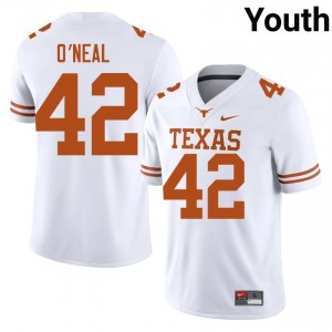 #42 Trott O'Neal Texas Athletics White Jersey | Alumni Stitched Youth Player Football Gear 29122827
